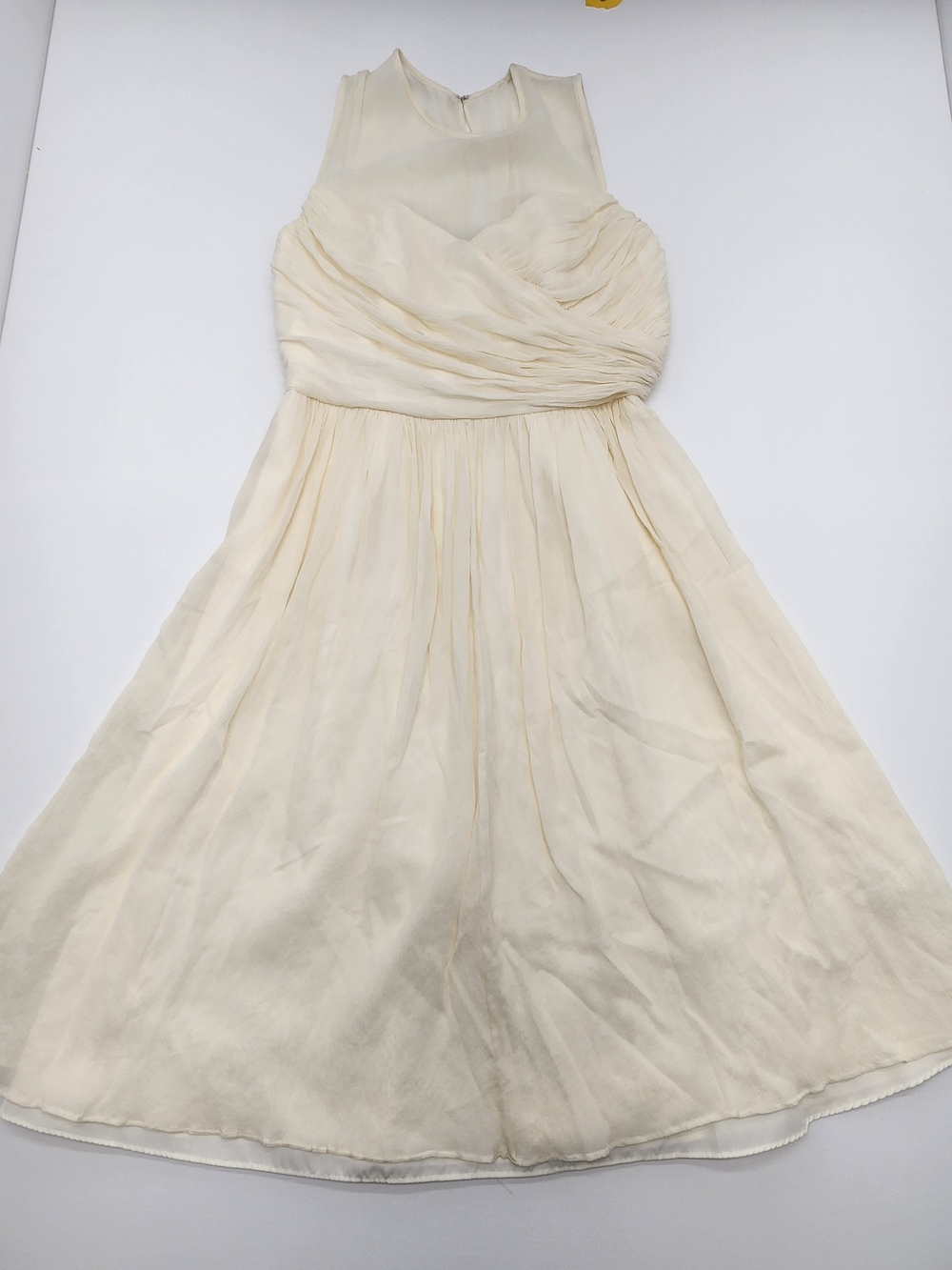 J.Crew Collection 100% Silk Dress Size 2 Ivory Sleeveless Formal Wedding Guest